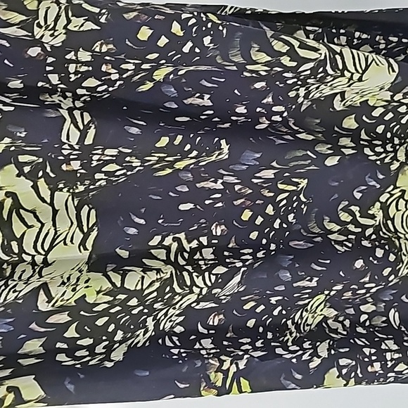 Marciano Black w Green Dark Forest Floral Deep Whimsigoth Vneck Maxi Dress - Picture 6 of 16